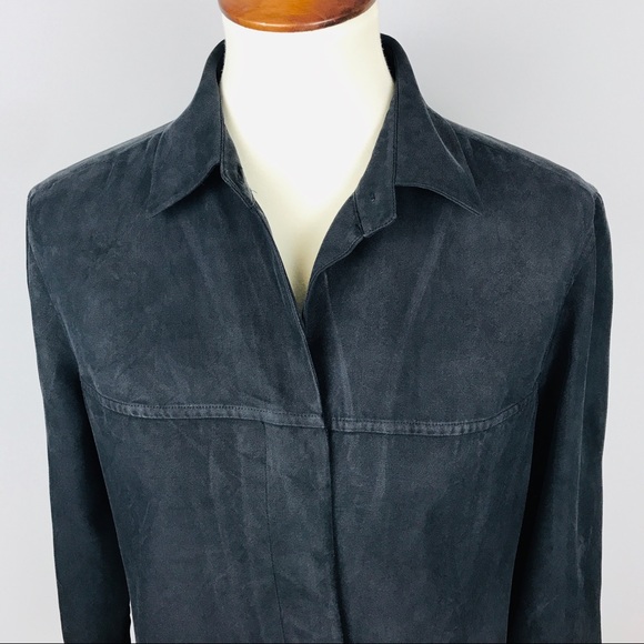 Saks Fifth Avenue REAL CLOTHES 100% Silk Long Sleeve Button Up Blouse Size Small - Picture 6 of 8